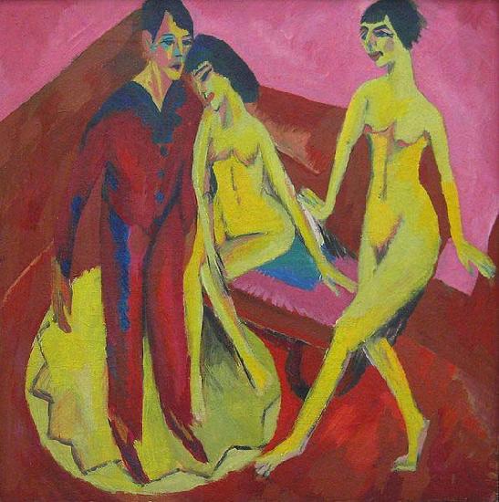 Ernst Ludwig Kirchner Dance School, France oil painting art